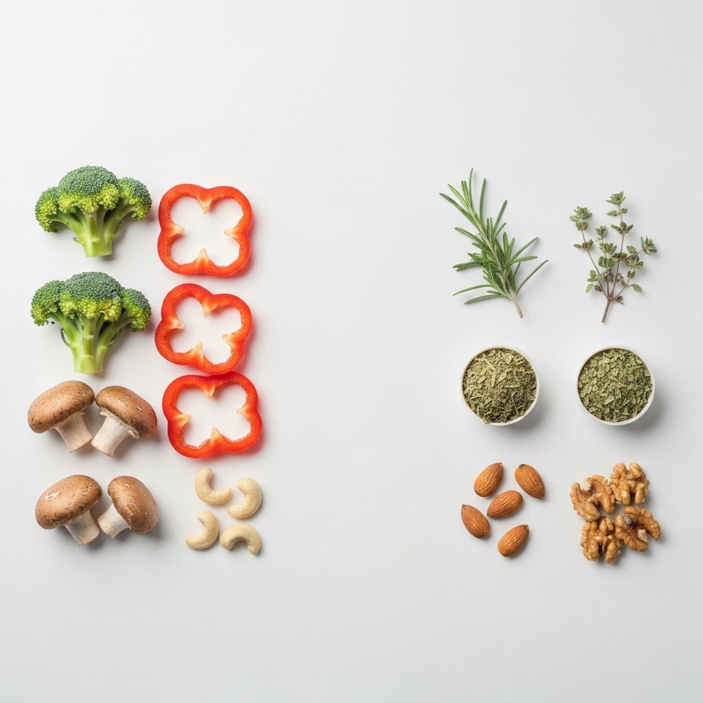 Vergleich von Lebensmittelformen